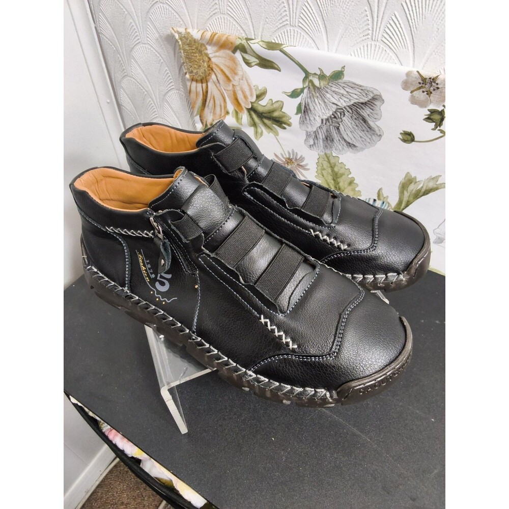 Jsaierl Men's Casual Black High Top ankle walking Boots Size  44